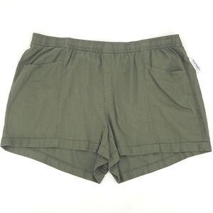 Old Navy Shorts Women Plus Size 3X High Rise Linen Rayon Goblincore Vacation